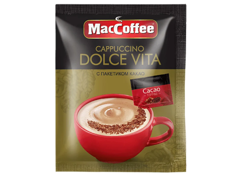กาแฟสำเร็จรูป 3 in 1 MacCoffee Cappuccino Dolce Vita ขนาด 24 กรัม