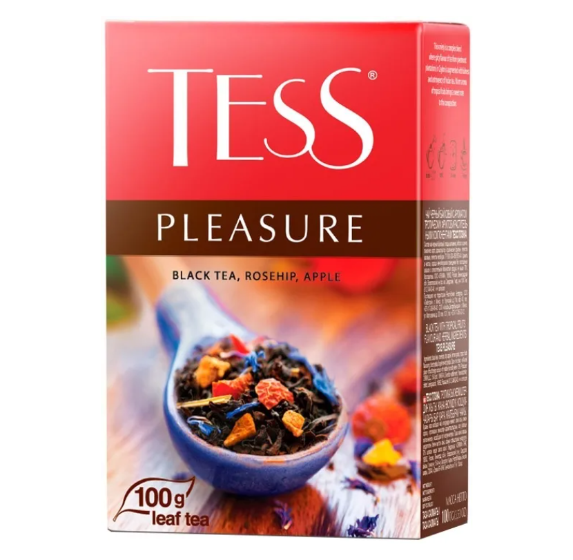 ชาดำชนิดใบ Tess Pleasure ชาดีแบรนด์ดังจากรัสเซีย ขนาด 100 กรัม