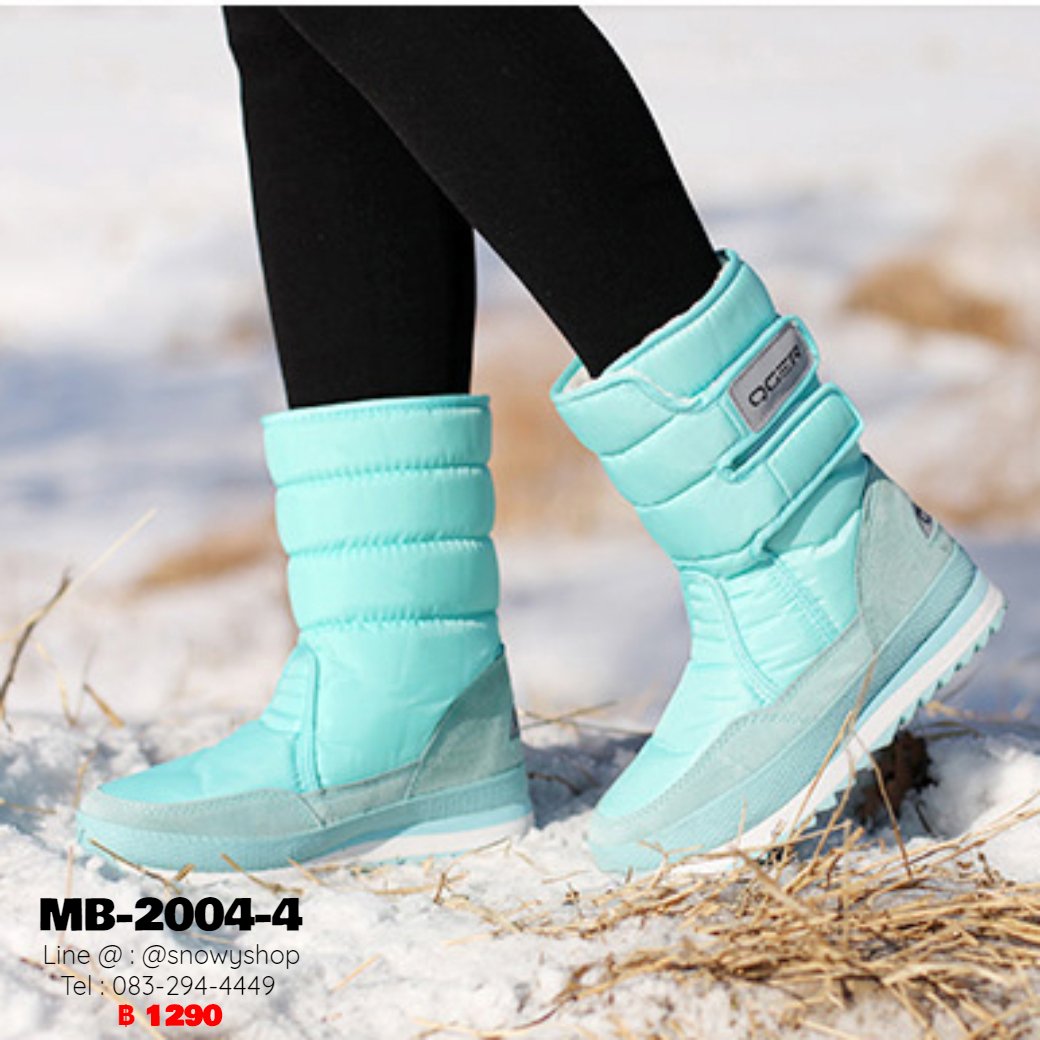 [พร้อมส่ง 36,37,38,39,40,41] [MB-2004-4] Snow Boots รองเท้าบู๊ทลุยหิมะสีฟ้า ผ้ากันน้ำ กันหนาว ด้านในซํบขนกันหนาวสีขาว ใส่ติดลบกันหนาวได้