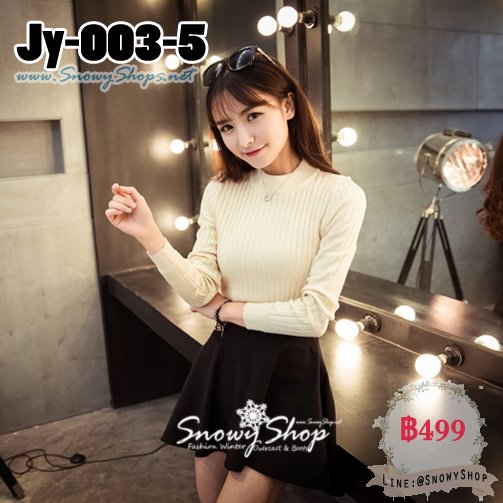 [พร้อมส่ง XL] [Jy-003-5] เสื้อไหมพรมคอกลมสีครีมไหมพรมผ้าหนานุ่มใสส่กันหนาว