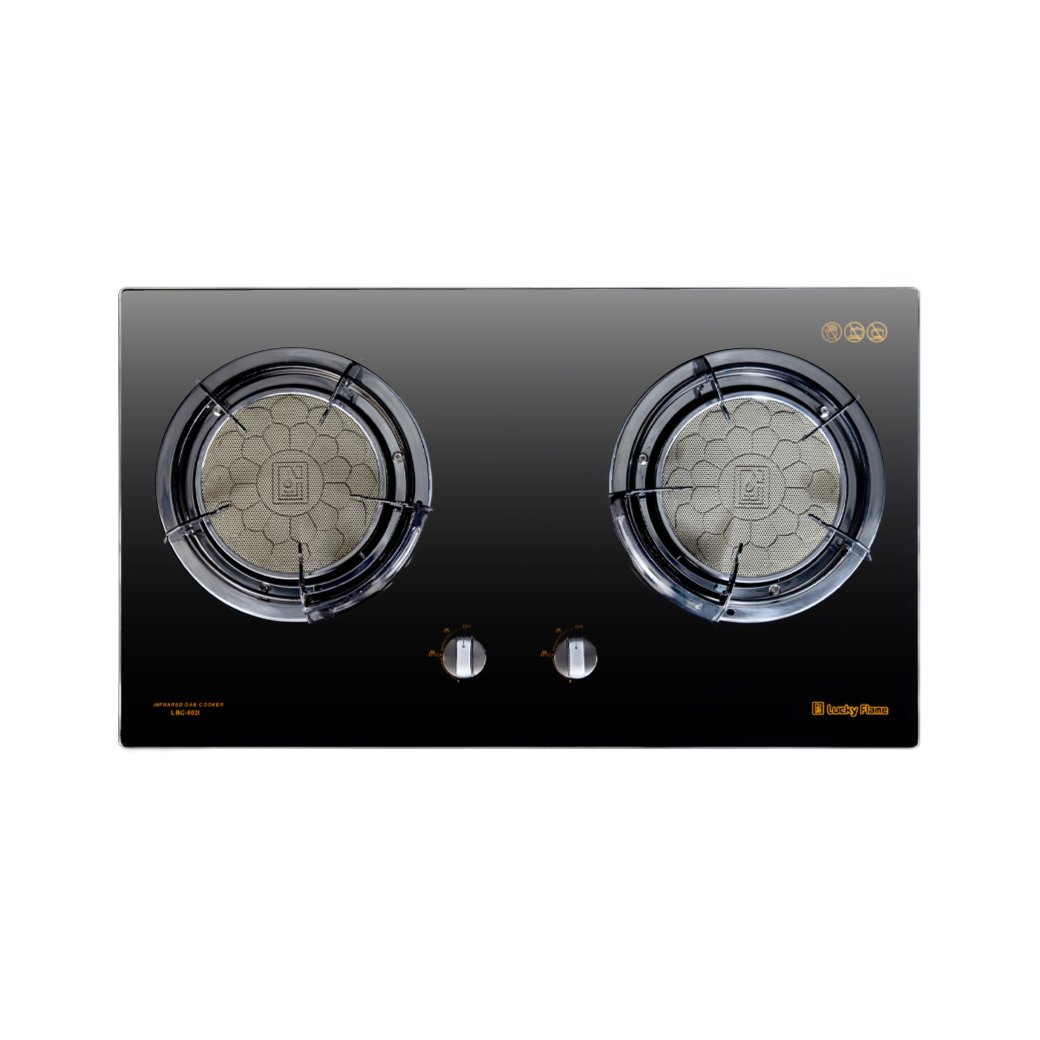 2 infrared burners tempered glass built-in-hob