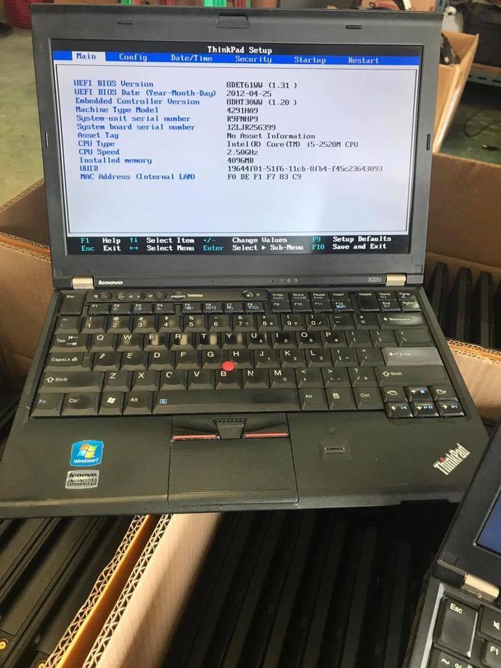 Lenovo x220.  Core i5-2520M