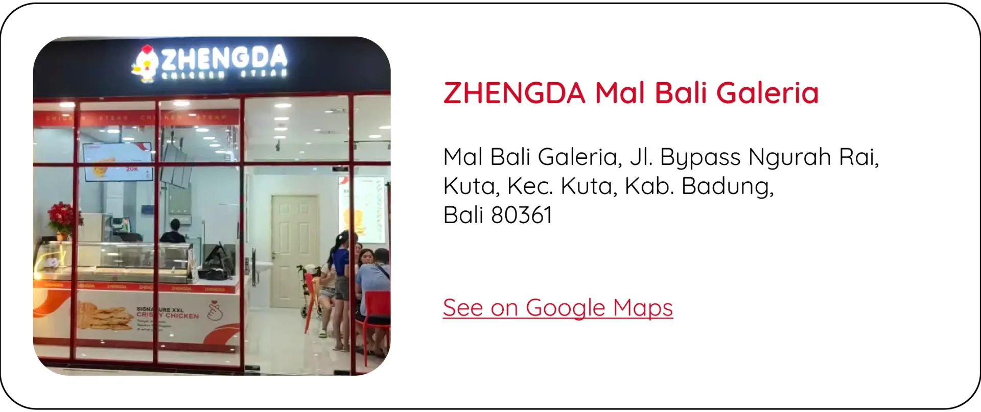 Alamat ZHENGDA Mal Bali Galeria