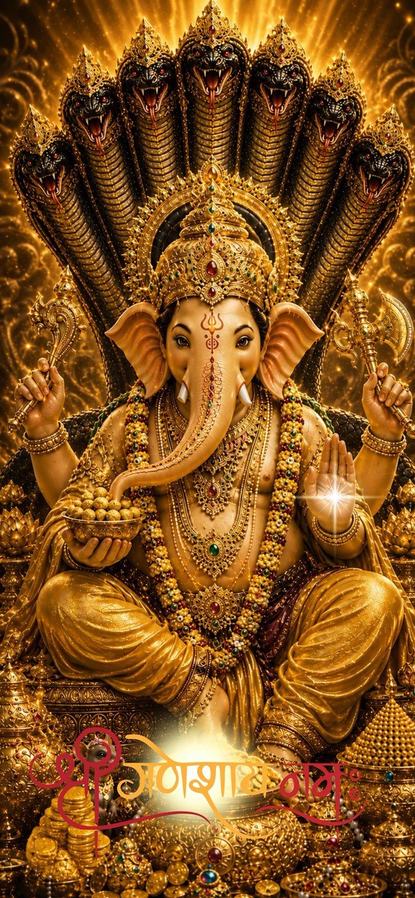 "Lord Ganesha with Naga Prok Wallpaper