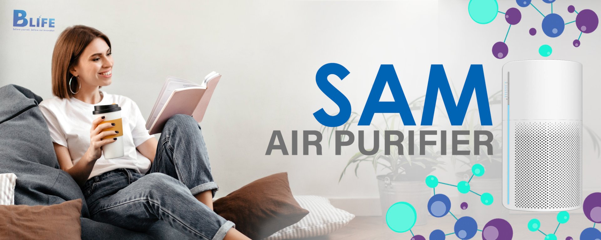 SAM Air purifier เครื่องฟอกอากาศ รุ่น SAM blifeinnovation