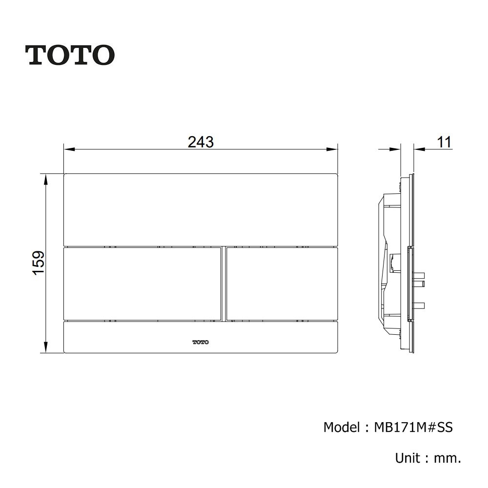 MB171M#SS ปุ่มกดสำหรับหม้อน้ำซ่อนผนัง (Stainless) - bangkokceramic