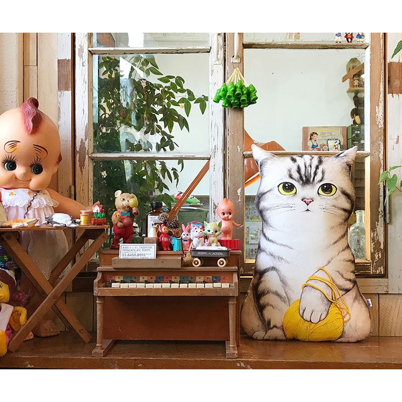 ผ้า cotton Linen สำหรับทำตุ๊กตาน้องแมว ขนาดผ้า 75 x 45 cm.(สีเทา)