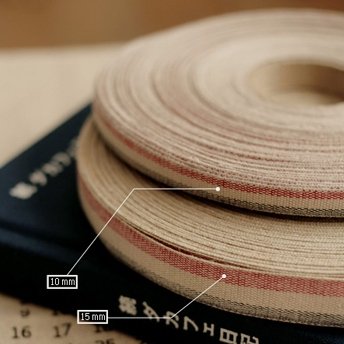 เทปผ้า Cotton linen  โทนแดง ขนาด 15 mm.หลาละ
