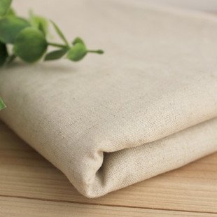 ผ้า Cotton Linen สีพื้นธรรมชาติ เนื้อดี  ขนาด 1/4 หลา (45*55 cm.)