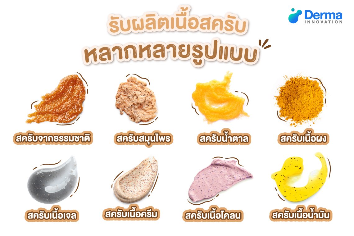 รับผลิตสครับ ขัดผิว เนื้อสครับทุกรูปแบบพร้อมสร้างแบรนด์ - Derma-Innovation