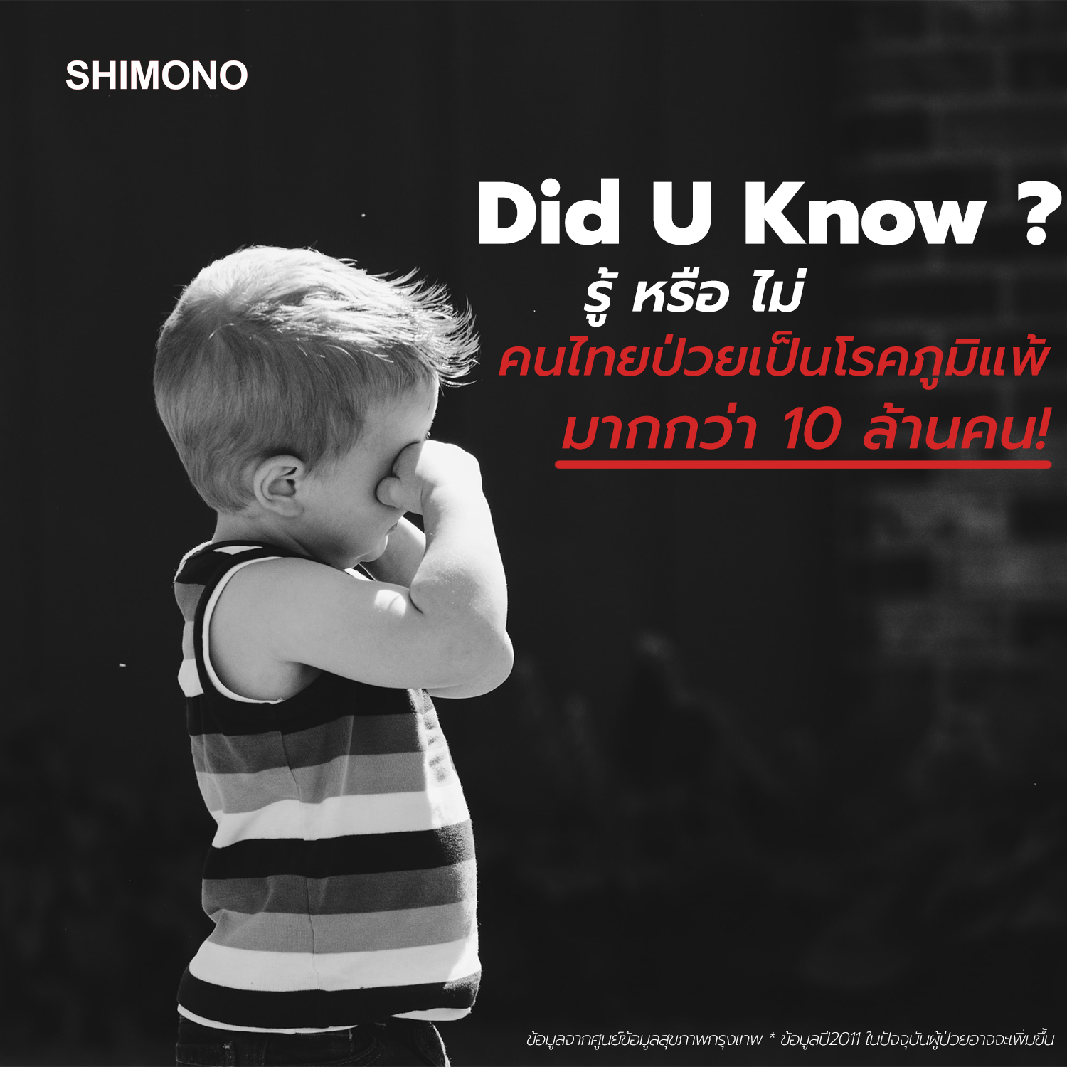 รู้หรือไม่ ? คนไทยป่วยเป็นโรคภูมิแพ้มากกว่า 10 ล้านคน