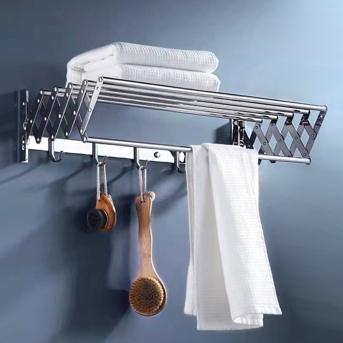FOLDING STAINLESS STEEL WALL MOUNTED TOWEL RACK wspbath