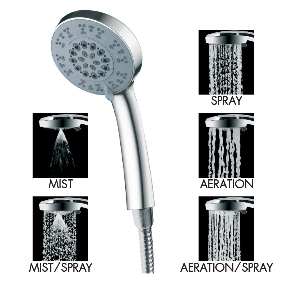 WSP514C SHOWER HEAD 5 FUNCTION COLOUR / DESIGN CHROME wspbath
