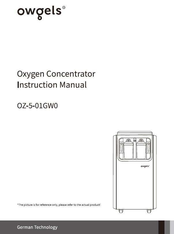 Owgels 10 ลิตร คู่มือเครื่องผลิตออกซิเจน  รุ่น OZ-5-01GW0