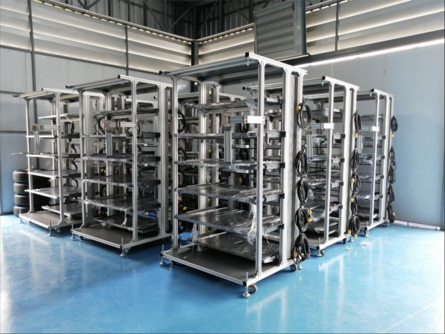 Aluminium Profile Rack Example Aluminium Profile Rack for product transfer/ ชั้นวางของอลูมิเนียม ...