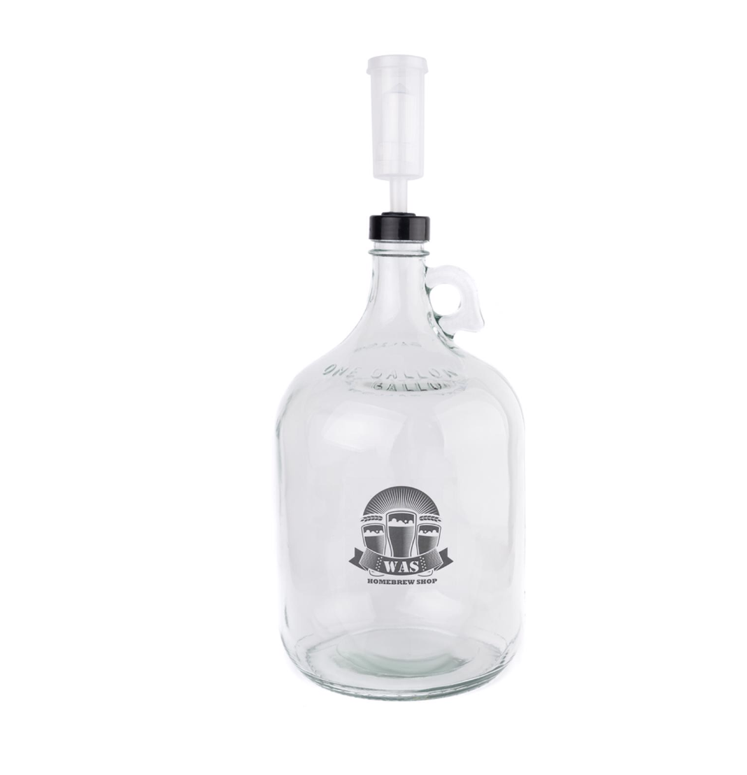 Glass Carboy 4 Liters with Hole Cap washomebrew