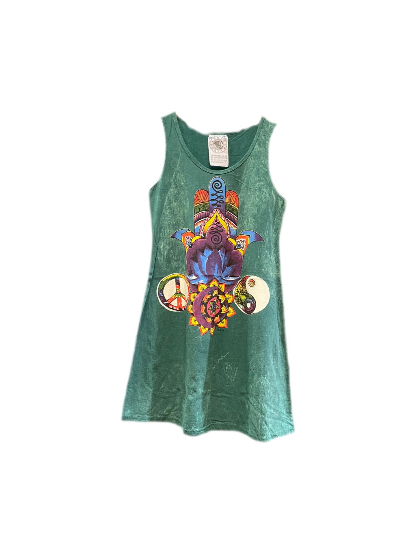 No Time Dress Palm Hamsa Hand Meditation Thailand Cotton M
