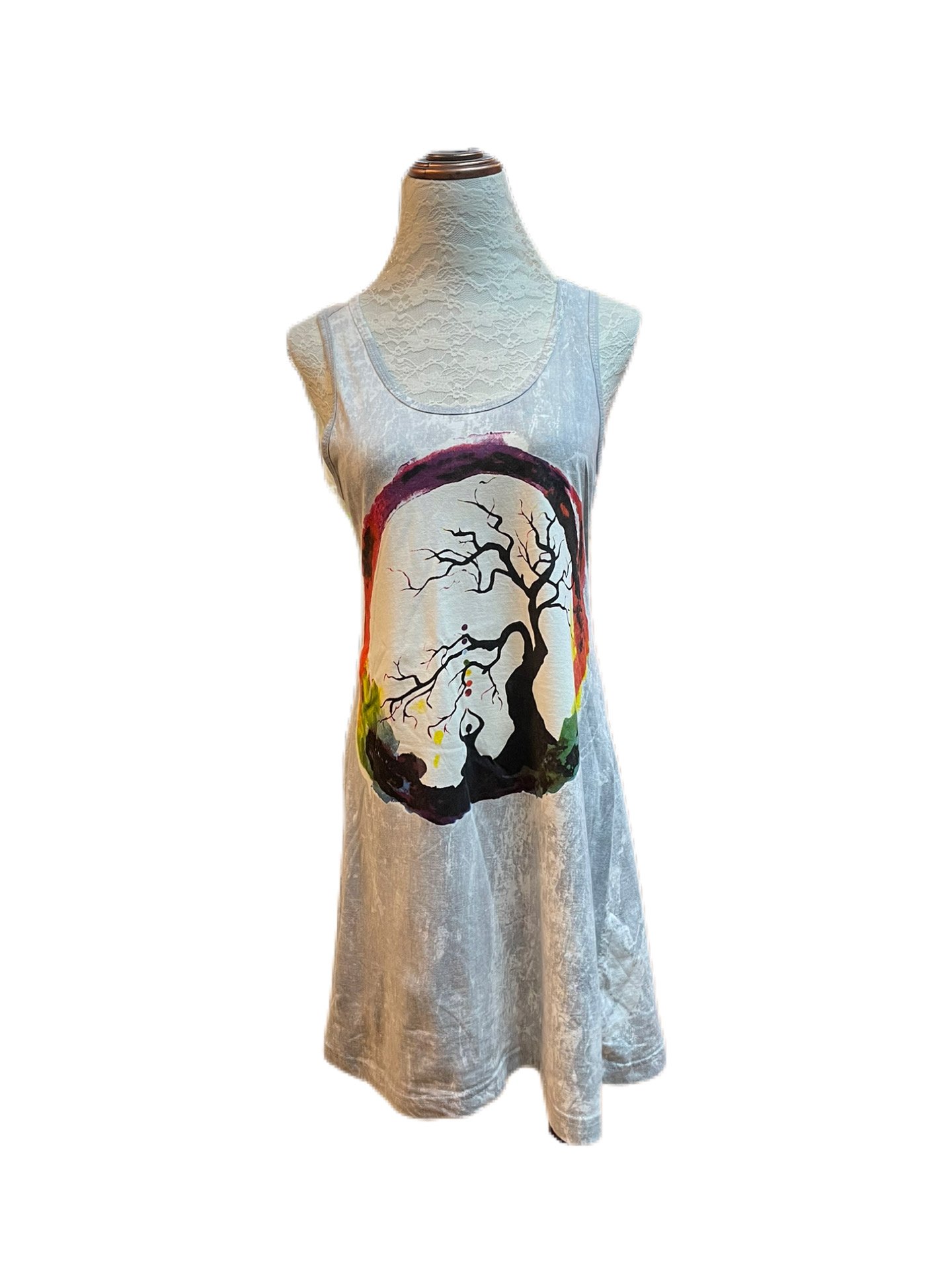 Dress No Time Unique Print Tree Of Life Yoga Cotton Thailand