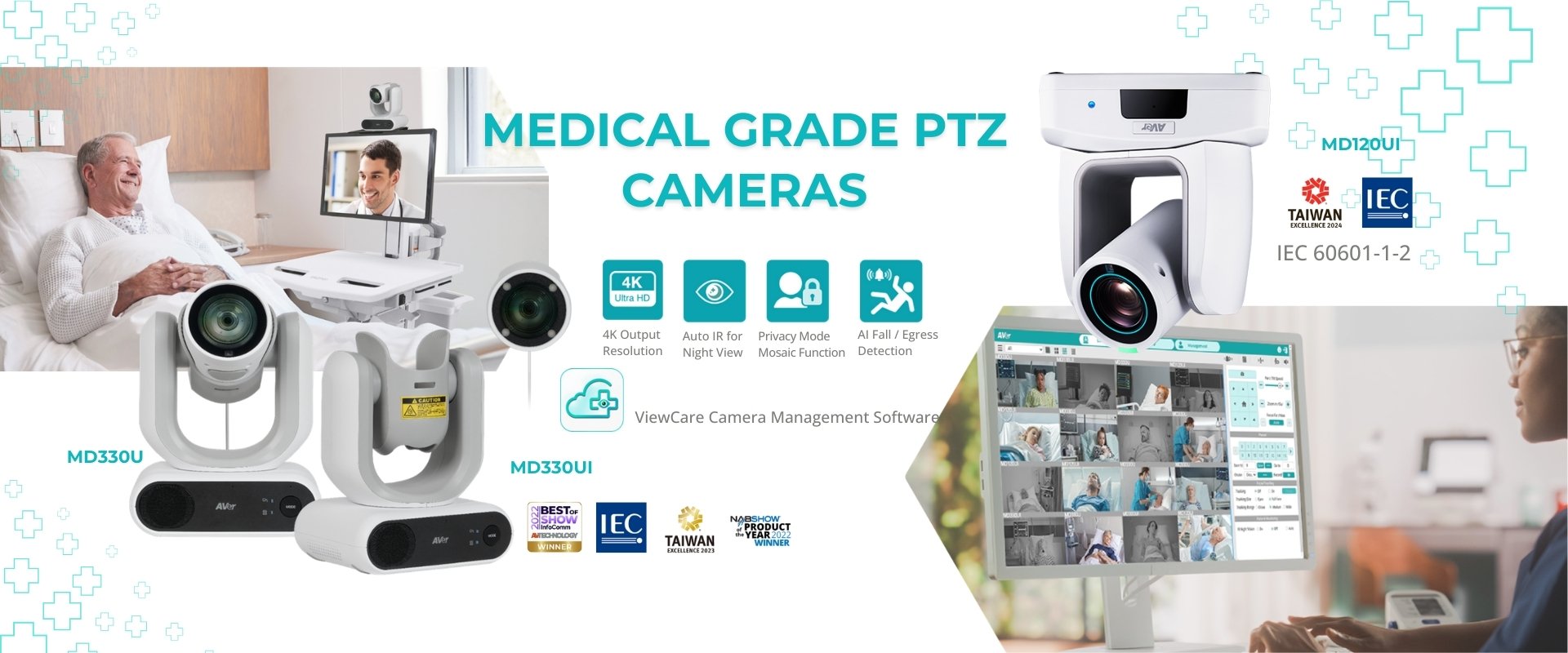 Medical Camera Rover กล้อง Aver Medical Cameras กล้องทางการแพทย์ใช้งานดูแลผู้ป่วย