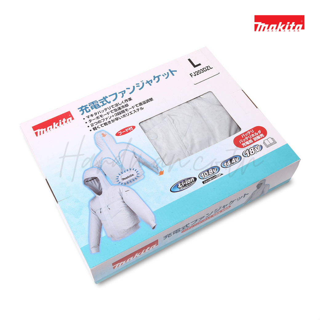 Makita FJ203DZL 12V/18V Cordless Fan Jacket Size L (Exclude
