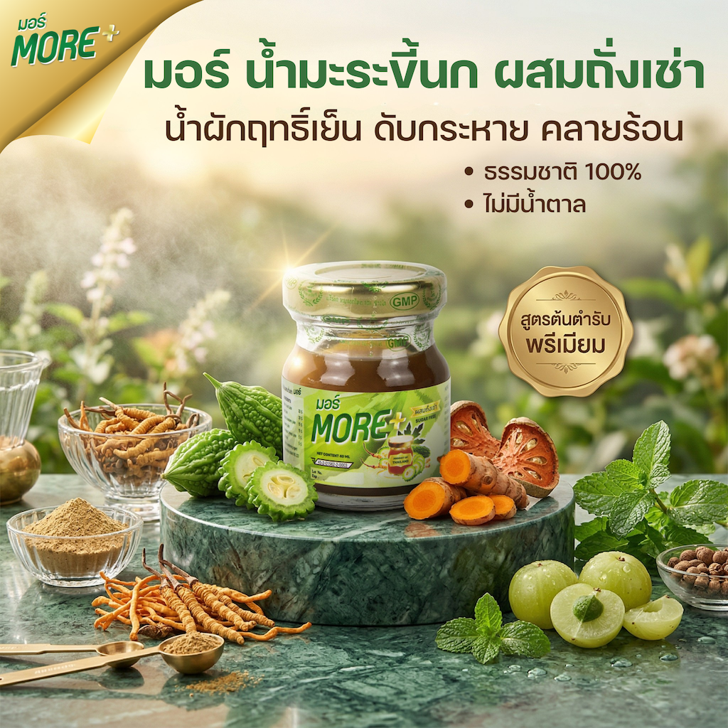 ️ ร้อนนี้... ต้องดับร้อนด้วย มอร์ น้ำมะระขี้นก ผสมถั่งเช่า และวิธีป้องกันโรคลมแดดเบื้องต้น