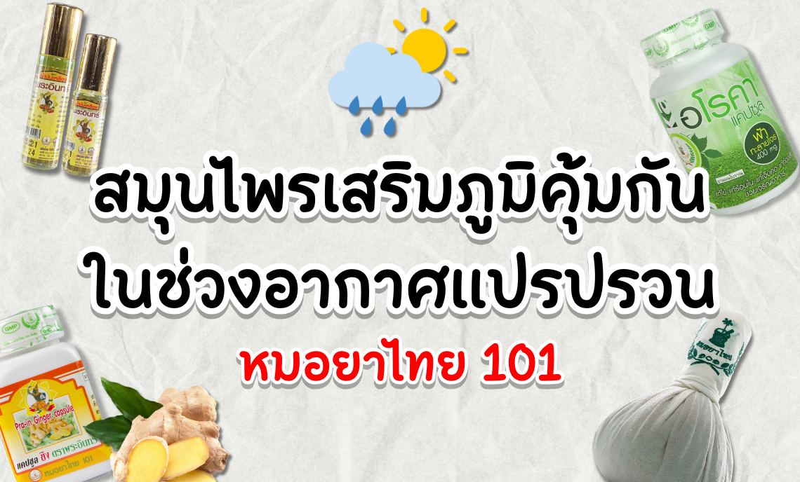5 สมุนไพรไทยที่ช่วยเสริมภูมิคุ้มกันในช่วงอากาศแปรปรวน 5 สมุนไพรไทยที่ช่วยเสริมภูมิคุ้มกันในช่วงอากาศแปรปรวน