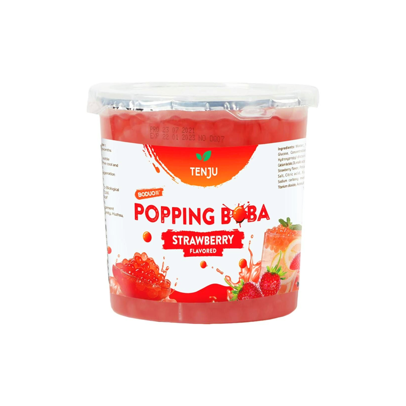Strawberry Flavoured Popping Boba (Tenju)(1kg)