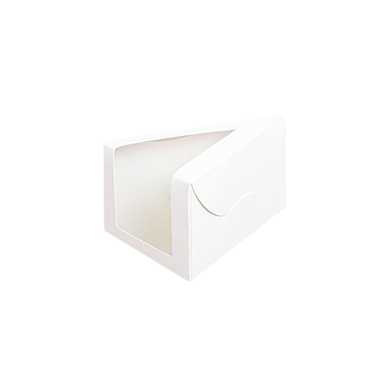 กล่องเค้ก 1 ชิ้น หน้าต่างวีเชฟ สีขาว