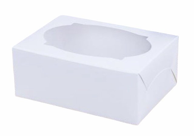 ก.16xย.22.5xส.9 cm กล่องคัพเค้ก 6 ชิ้น สีขาว (เฉพาะกล่อง)