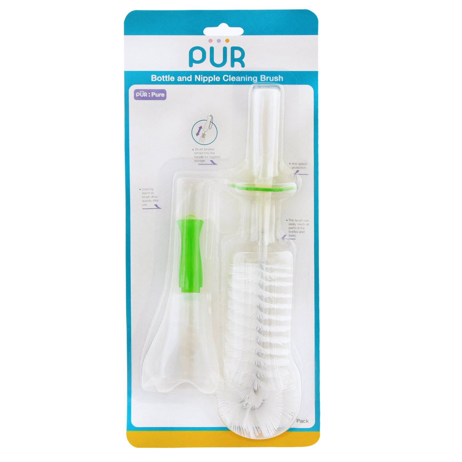 Bottle and Nipple Brushes with stand for draining – Purbrands