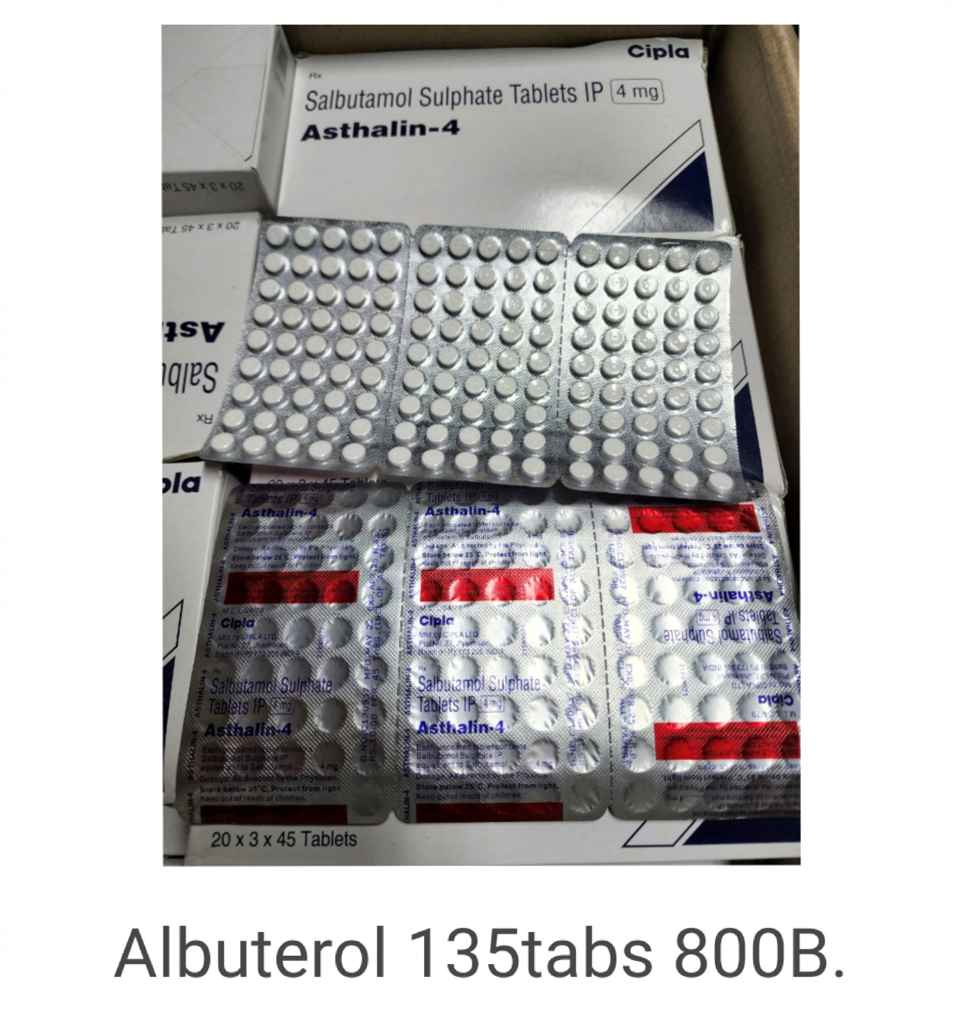 Albuteral 4 mg.  135 เม็ด (tablets)