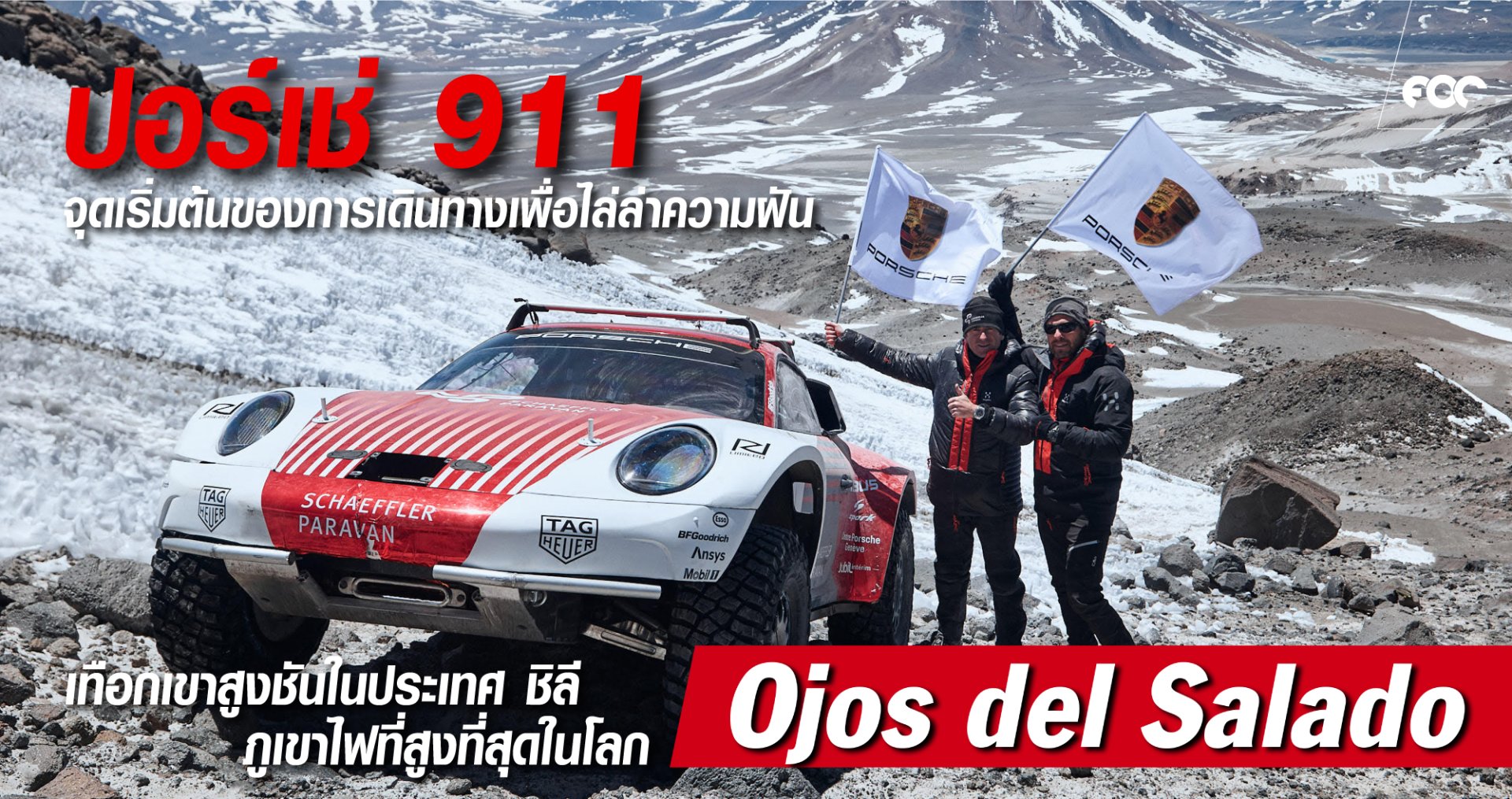 ปอร์เช่ 911 จุดเริ่มต้นของการผจญภัยสุดโหดกับเทือกเขาสูงชันในประเทศ ชิลี ภูเขาไฟที่สูงที่สุดในโลก