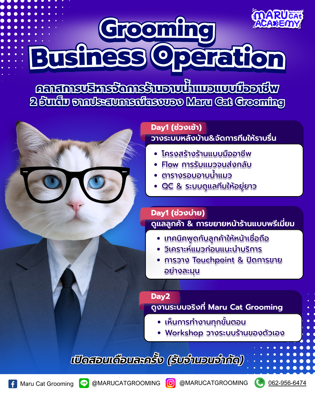 คลาสบริหารจัดการร้านอาบน้ำแมว