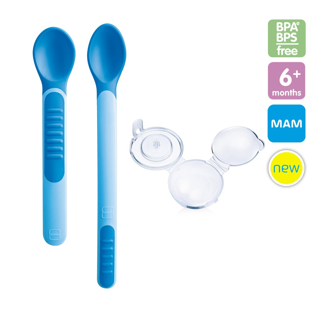 MAM Heat Sensitive Baby Feeding Spoons & Cover