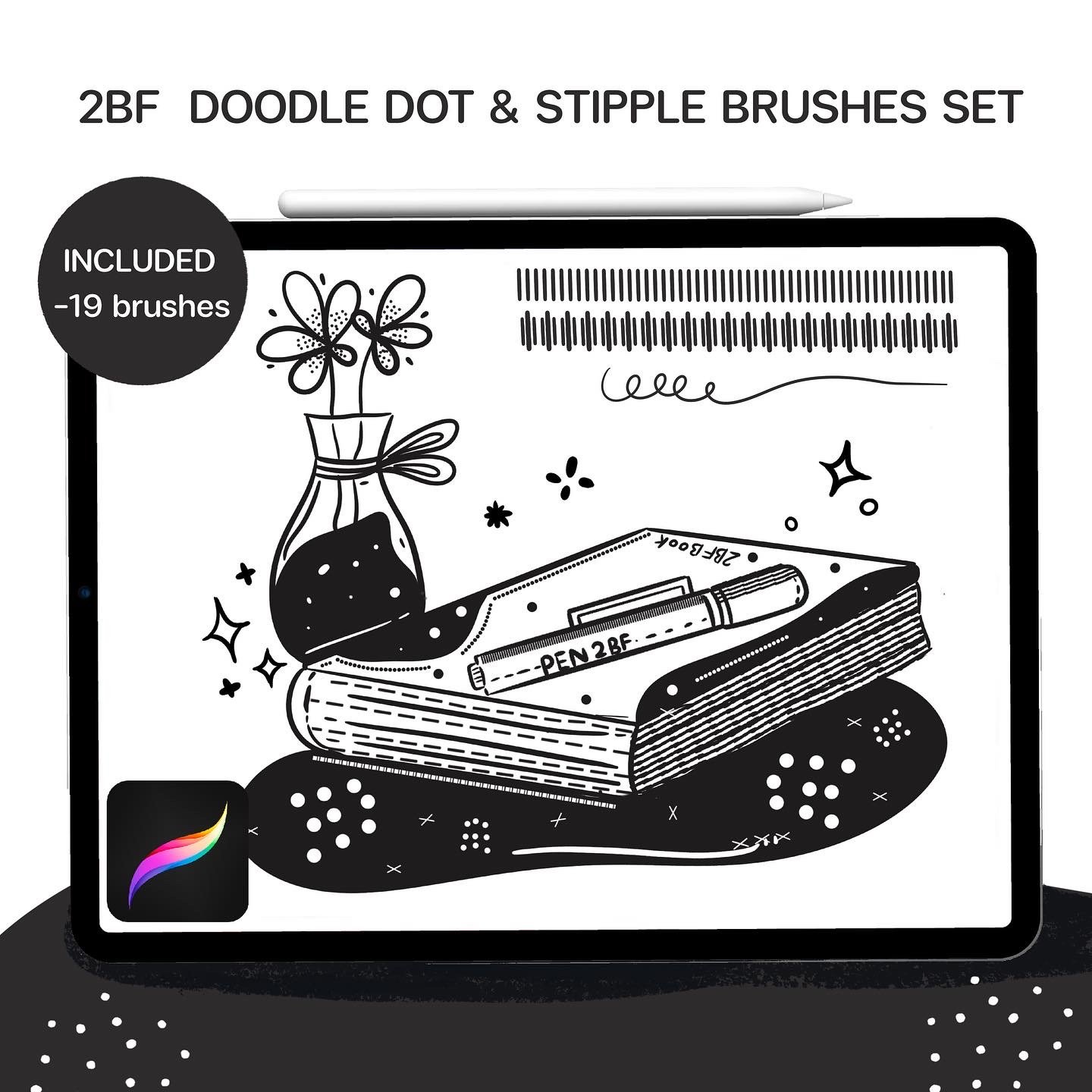 2BF  Doodle Dot & Stipple Brushes Set