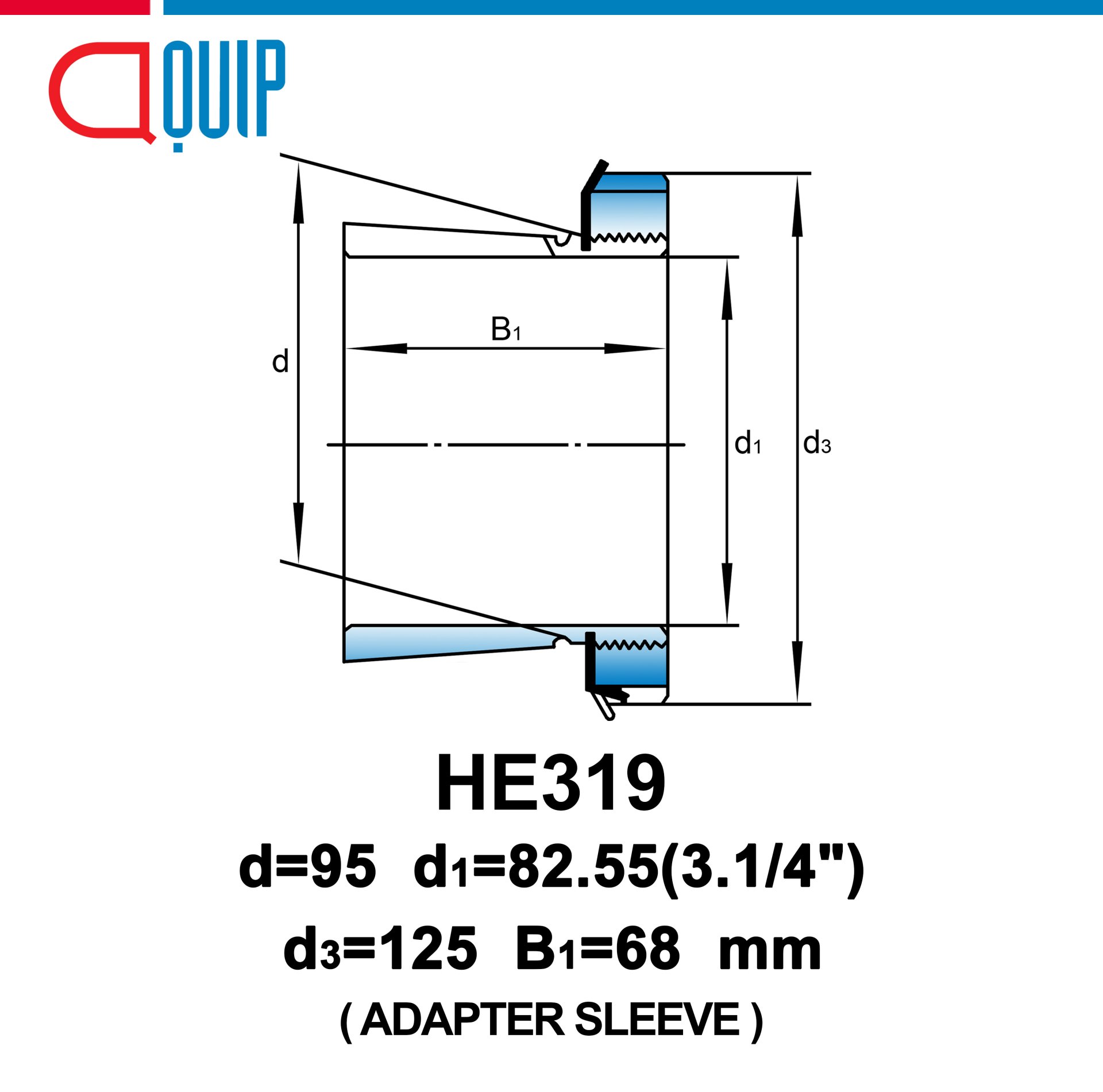 HE319 UBC ADAPTER SLEEVE ขนาด 3.1/4 นิ้ว - aquipthai