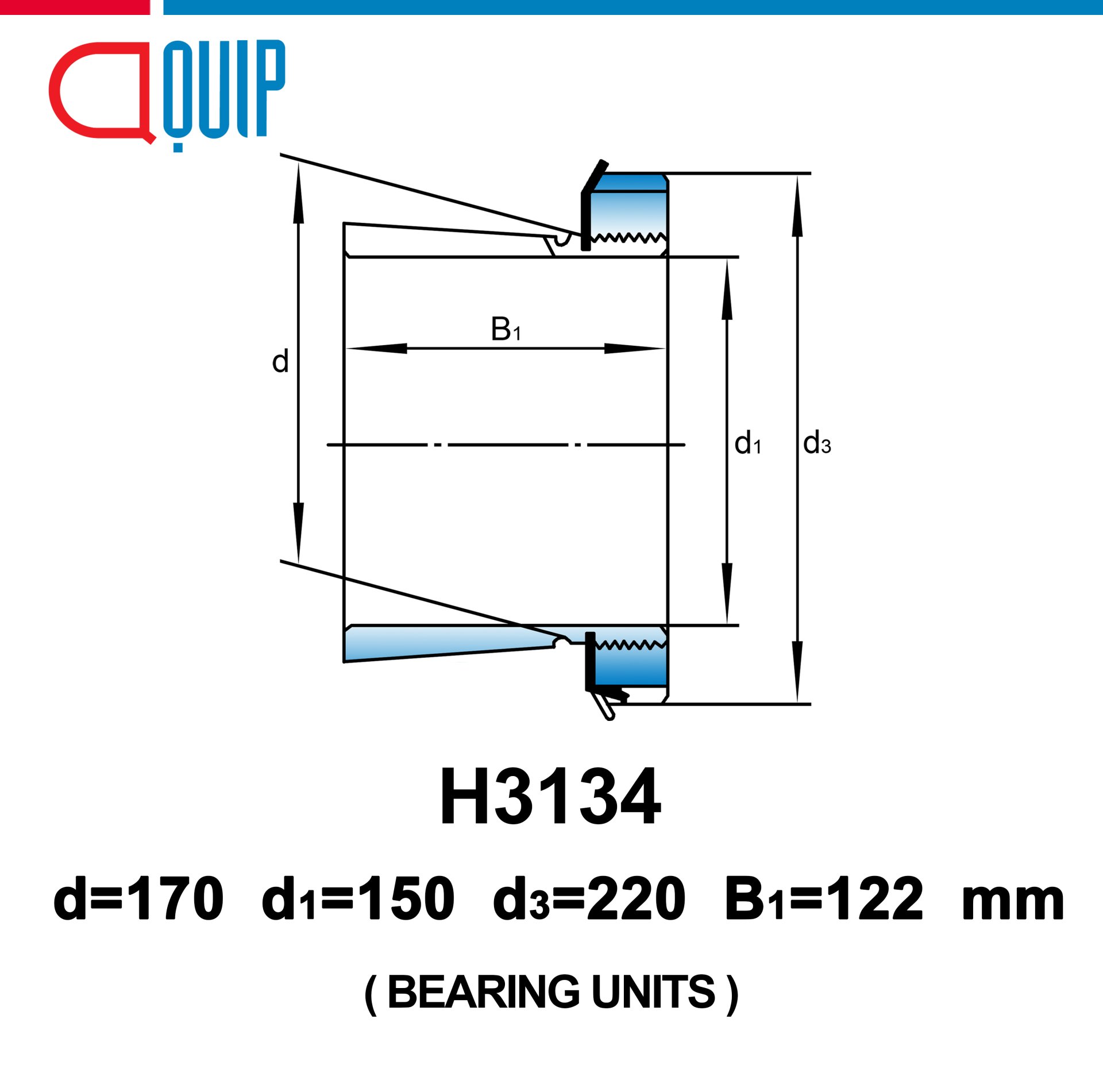 H3134 UBC ADAPTER SLEEVE ขนาด 150 มม. - aquipthai