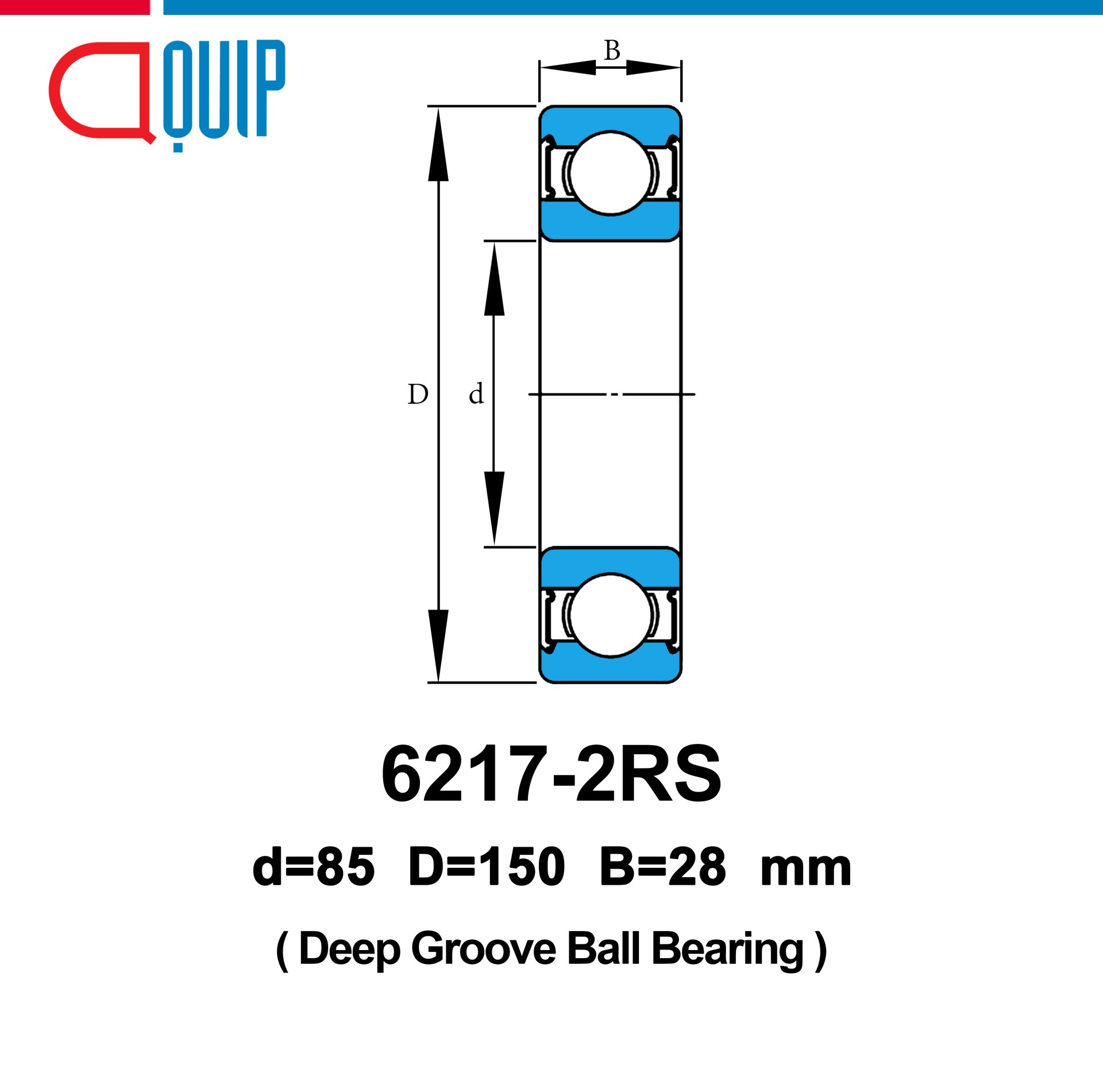 6217-2RS UBC Deep Groove Ball Bearings Seal Type ตลับลูกปืนเม็ดกลม ขนาด ...