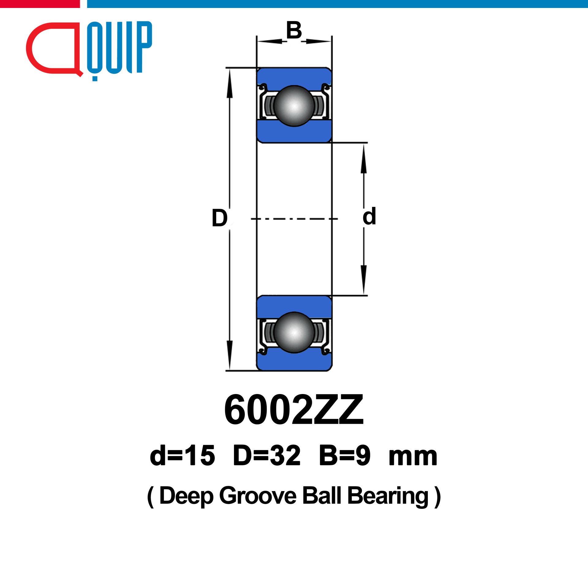 2PCS 6002ZZ Deep Groove Ball Bearings – Metal Double Shielded, 15x32x9mm, Unbranded/Generic