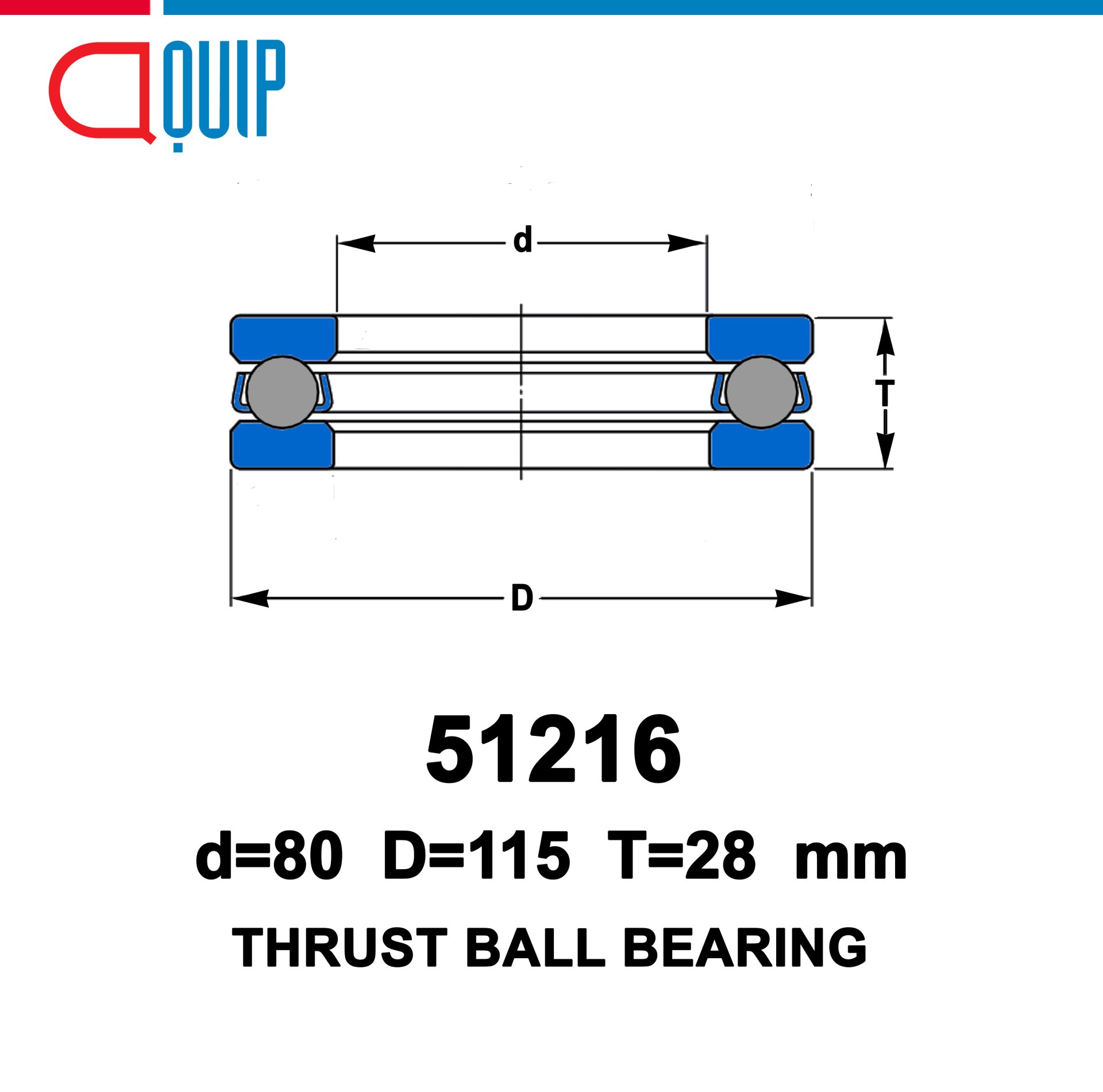 51216 UBC THRUST BALL BEARINGS ตลับลูกปืนกันรุน aquipthai