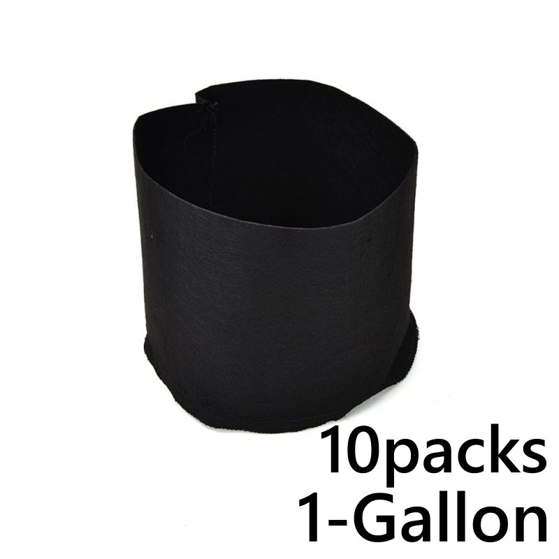 แพ็ค 10! ถุงปลูกต้นไม้แบบผ้า ขนาด 1แกลลอน สูง 15ซม Smart Grow Bag 1-Gallon - Fabric Pot