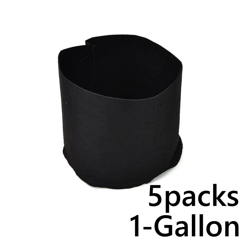 แพ็ค 5! ถุงปลูกต้นไม้แบบผ้า ขนาด 1แกลลอน สูง 15ซม Smart Grow Bag 1-Gallon - Fabric Pot