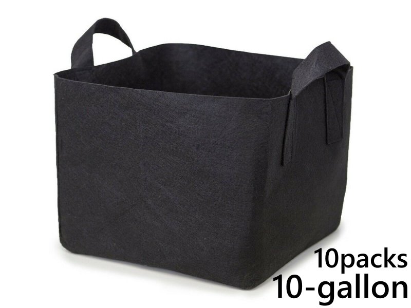 แพ็ค 10! ถุงปลูกต้นไม้แบบผ้า ขนาด 10แกลลอน ทรงสี่เหลี่ยม สูง 30ซม Smart Grow Bag 10-Gallon - Fabric Pot Square Shaped 