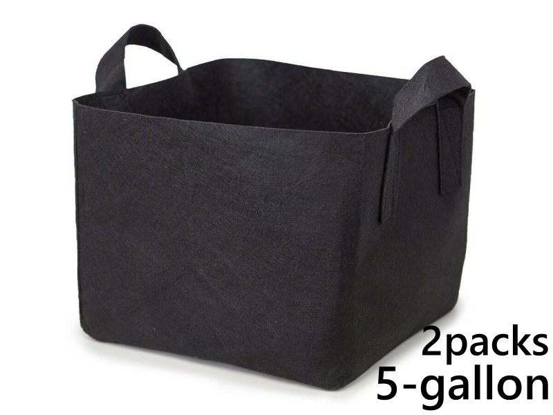 แพ็ค 2! ถุงปลูกต้นไม้แบบผ้า ขนาด 5 แกลลอน ทรงสี่เหลี่ยม สูง 25ซม Smart Grow Bag 10-Gallon - Fabric Pot Square Shaped