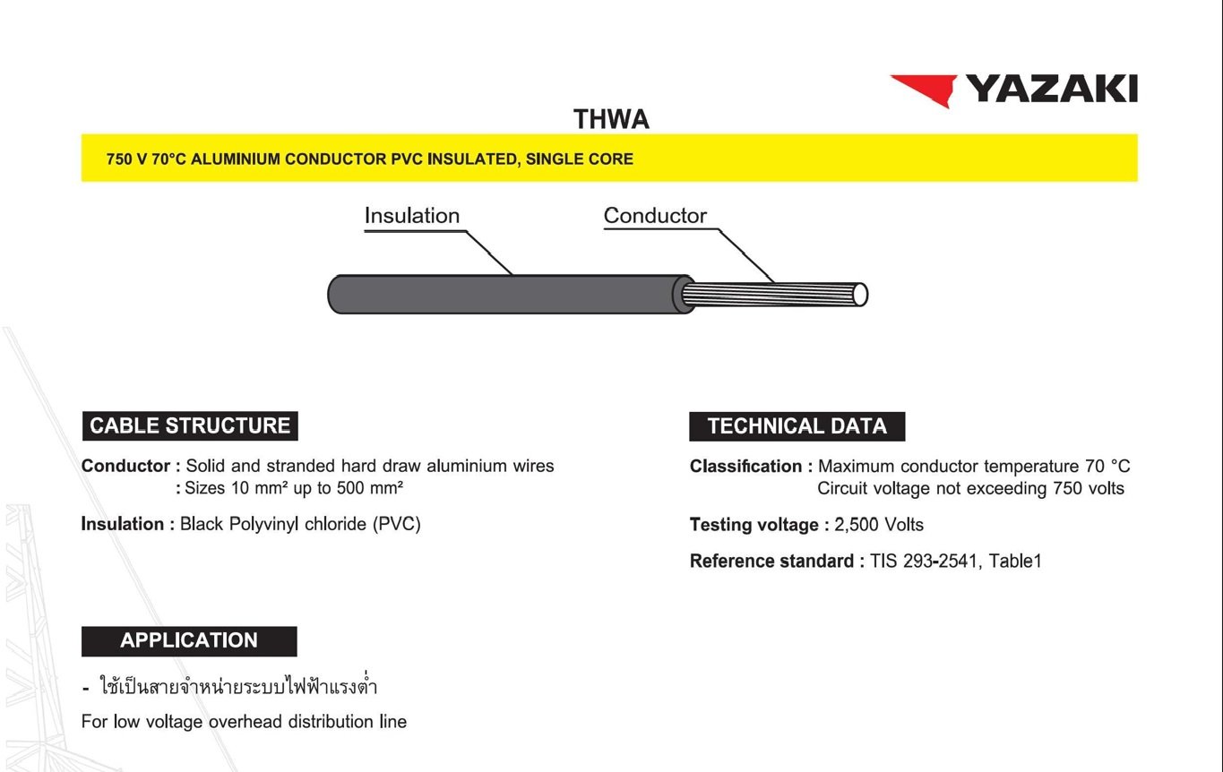 สายไฟ THW-A Yazaki