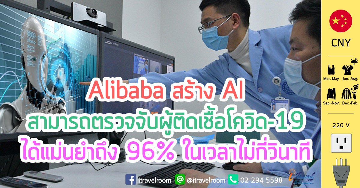 Alibaba สร้าง AI สามารถตรวจจับผู้ติดเชื้อโควิด-19 ได้แม่นยำถึง 96% ในเวลาไม่กี่วินาที Alibaba สร้าง AI สามารถตรวจจับผู้ติดเชื้อโควิด-19 ได้แม่นยำถึง 96% ในเวลาไม่กี่วินาที