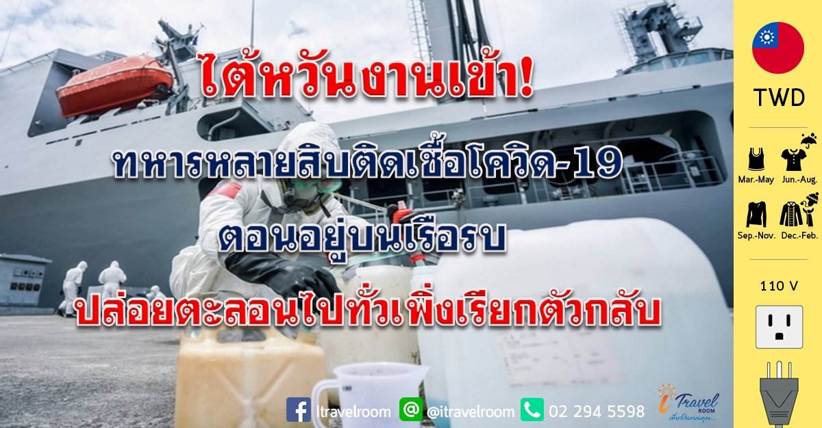 ไต้หวันงานเข้า! ทหารหลายสิบติดเชื้อโควิด-19ตอนอยู่บนเรือรบ ปล่อยตะลอนไปทั่วเพิ่งเรียกตัวกลับ ไต้หวันงานเข้า! ทหารหลายสิบติดเชื้อโควิด-19ตอนอยู่บนเรือรบ ปล่อยตะลอนไปทั่วเพิ่งเรียกตัวกลับ