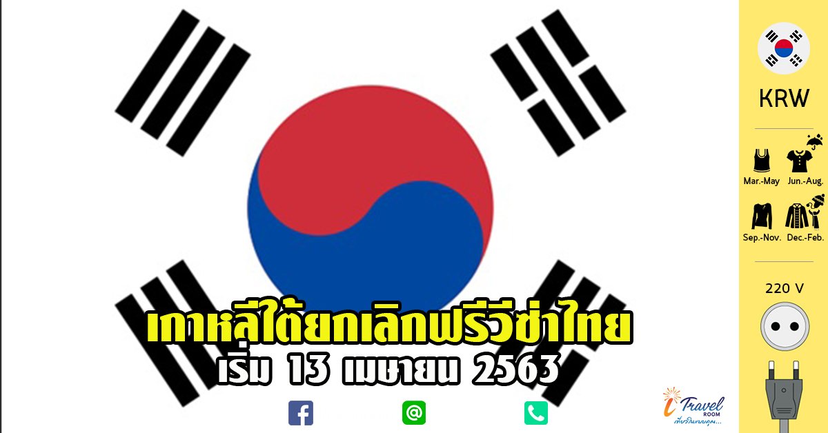 ด่วน! ‘เกาหลีใต้’ ประกาศยกเลิกฟรีวีซ่าไทย เริ่ม 13 เม.ย.นี้