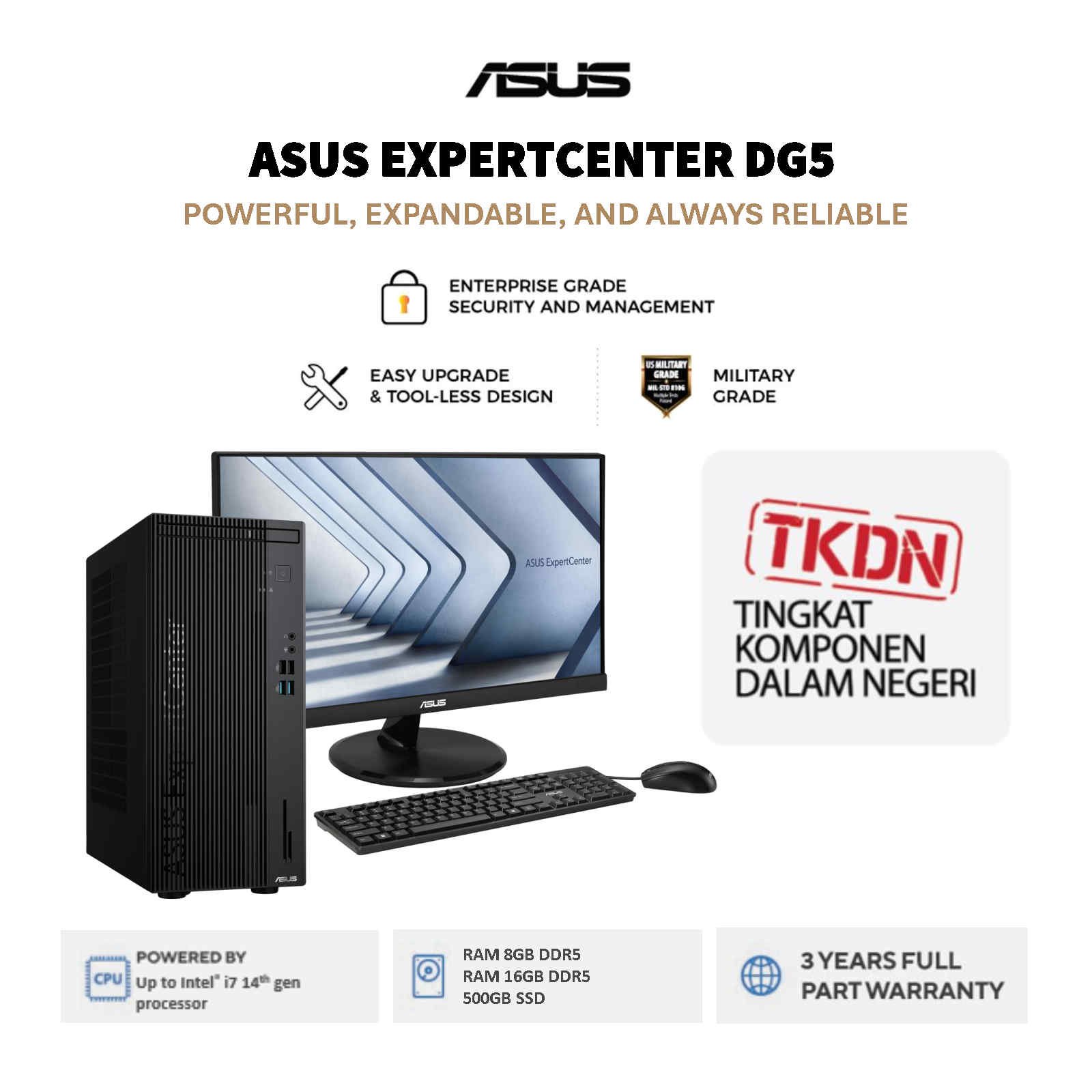 ASUS EXPERTCENTER DG500MER i3/8GB DDR5/512GB SSD/Win Home/LCD 21.5 Inch