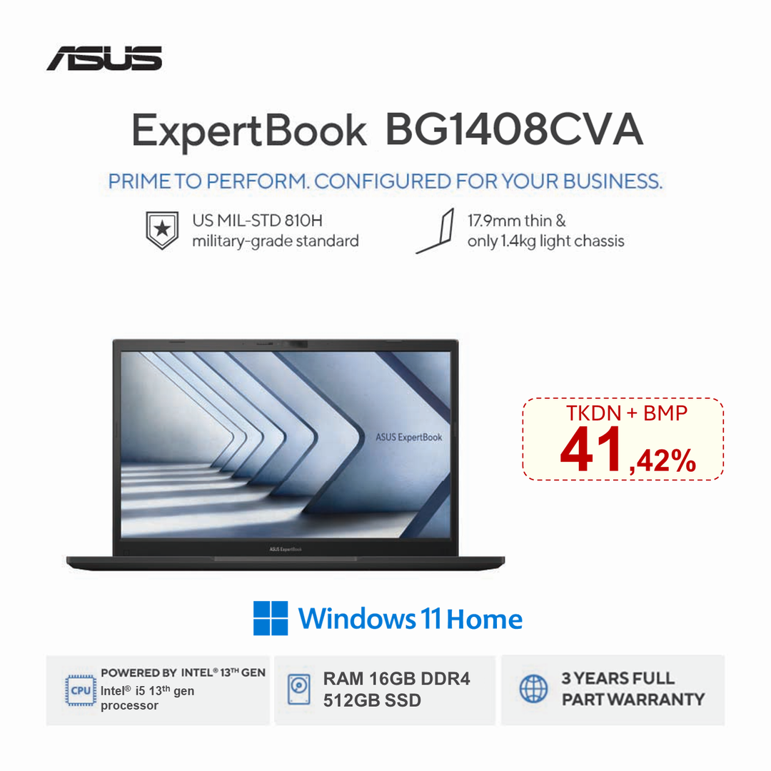 ASUS ExpertBook BG1408CVA I5/16GB/512GB SSD/WIN HOME